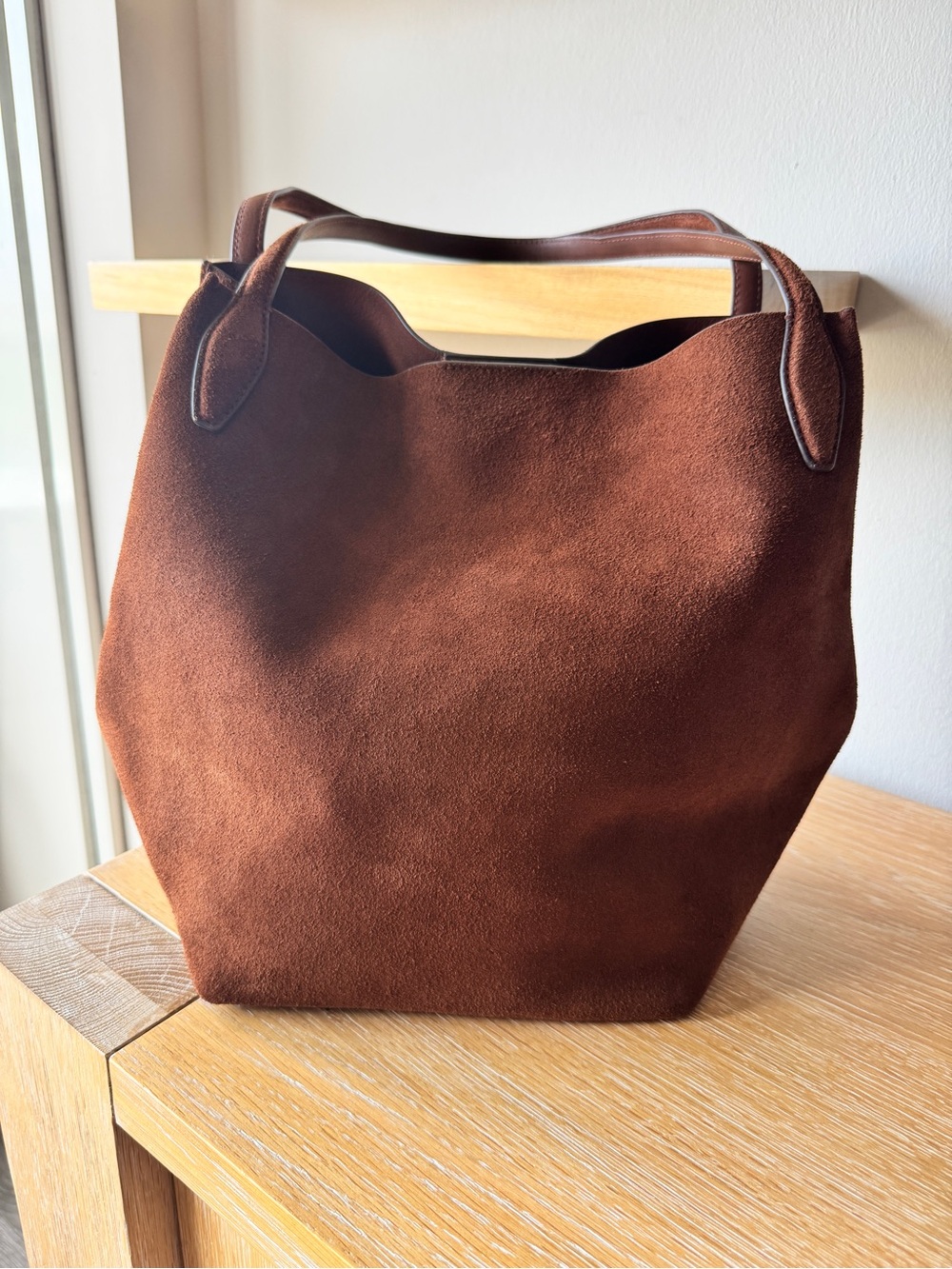 NWT! MADEWELL The Shopper Tote in Suede, Soft Mahogany Brown NR388 Oversized Bag - Picture 10 of 16